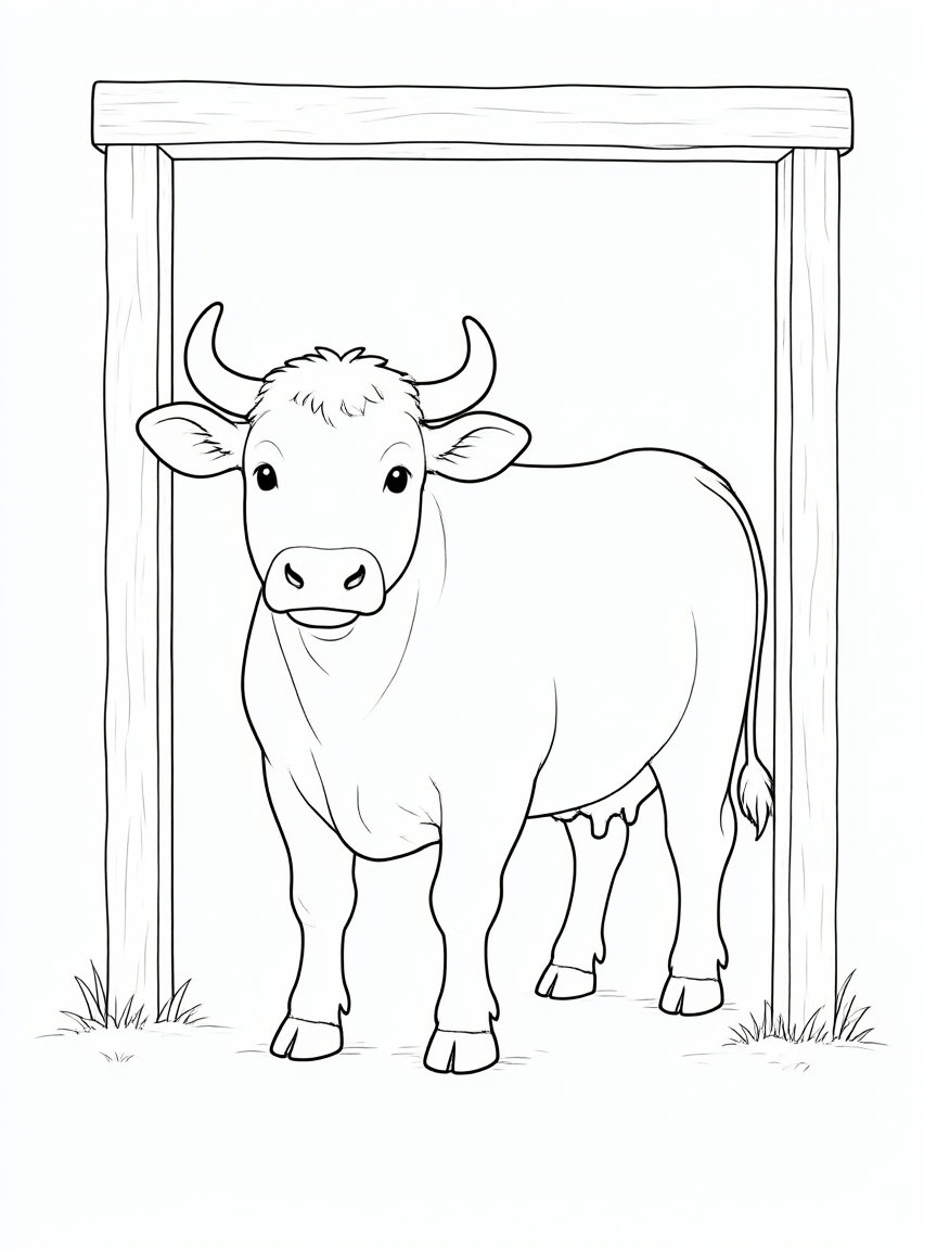 Vaca parada desenho para colorir