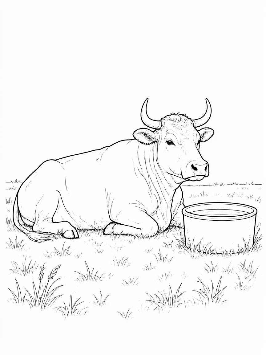 Touro: desenho para colorir