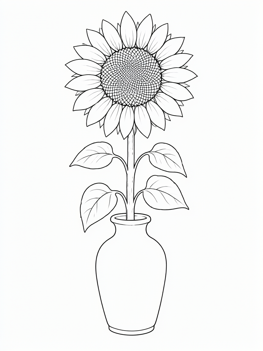Girassol: desenho para colorir