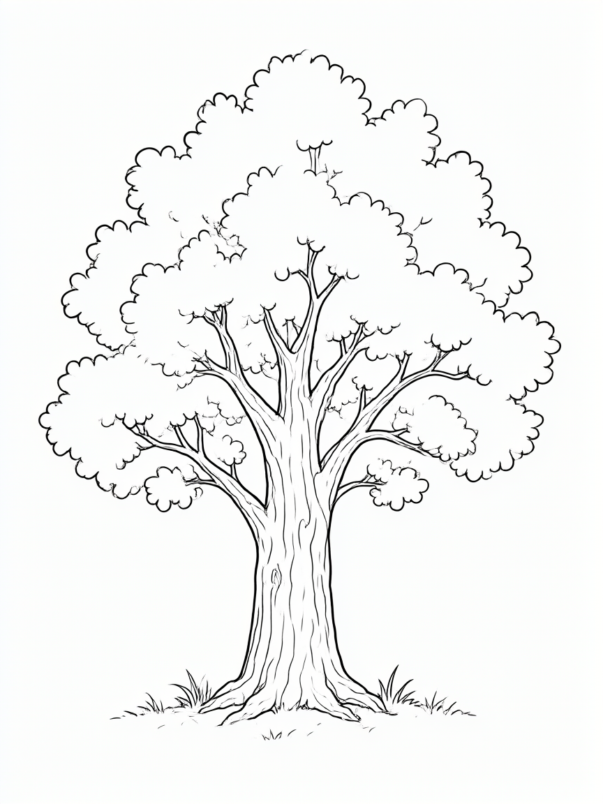Árvore copada: desenho para colorir