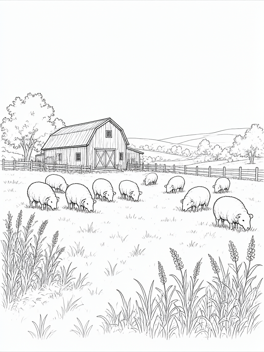 Fazenda: desenho para colorir