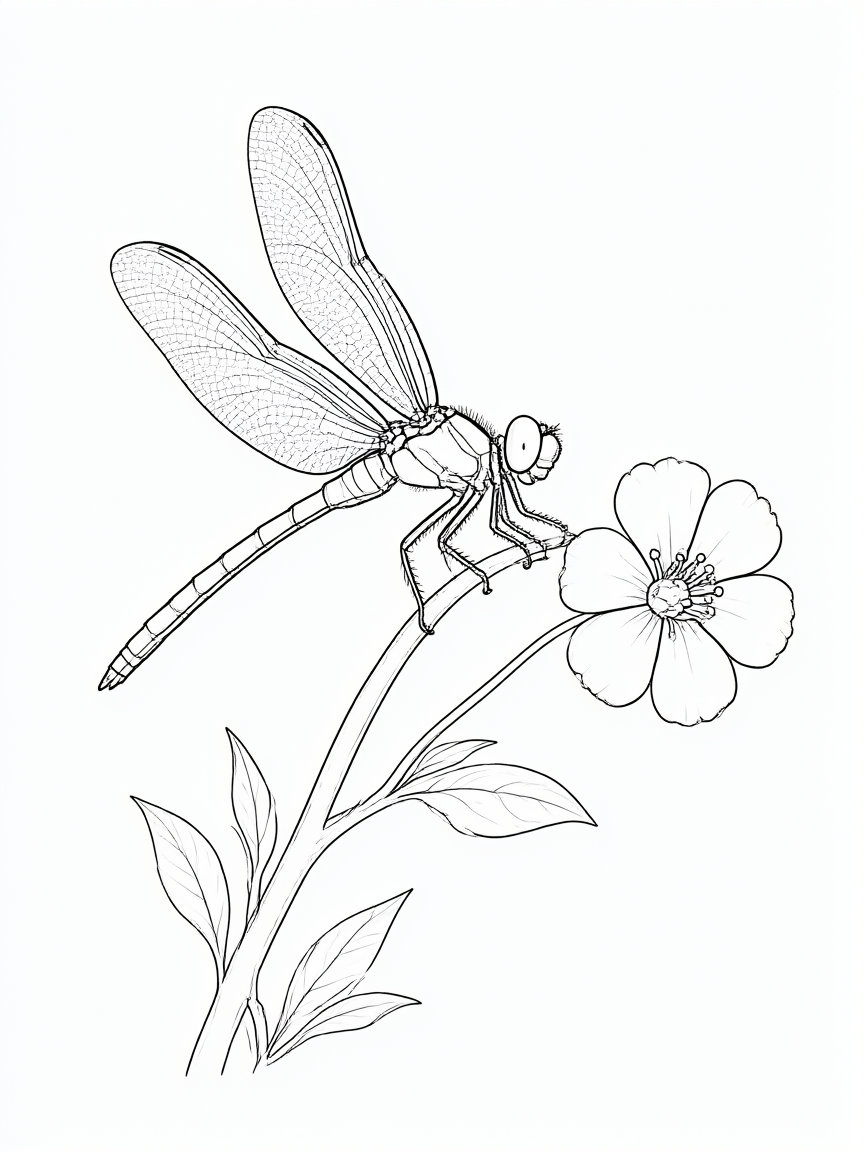 Libélula: desenho para colorir