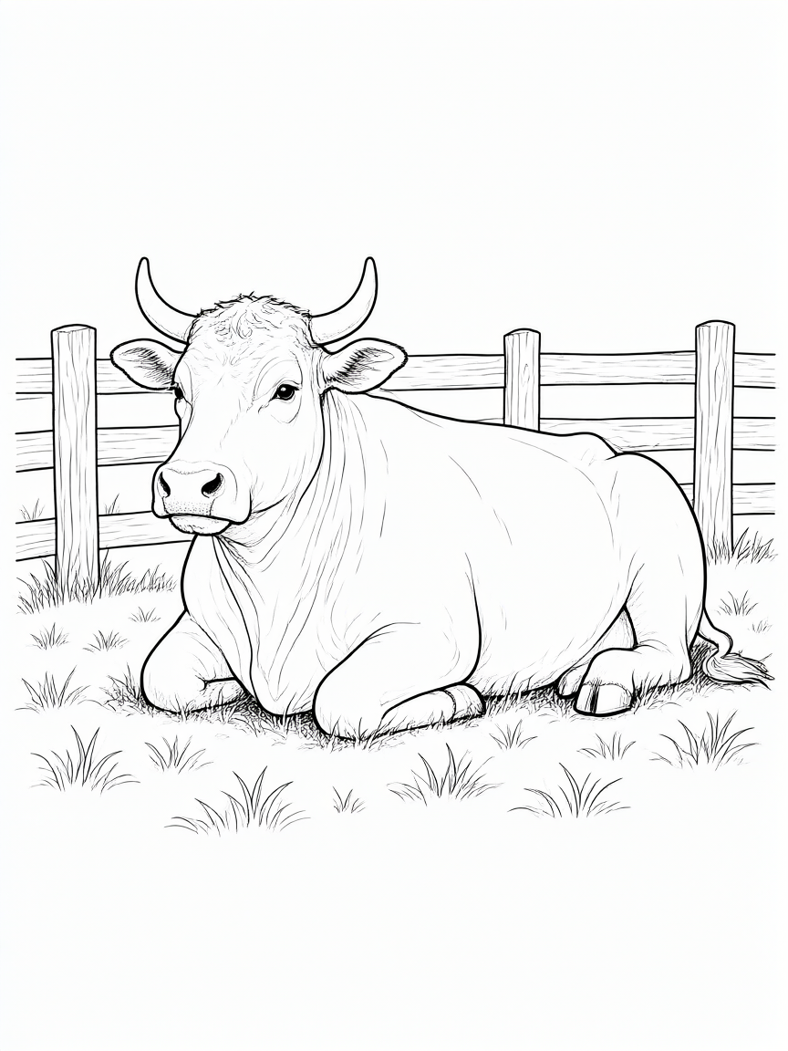 Touro: desenho para colorir