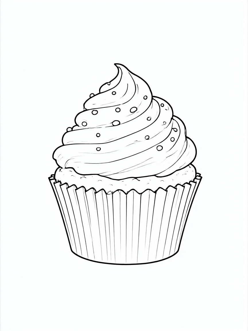 Cupcake decorado desenho para colorir