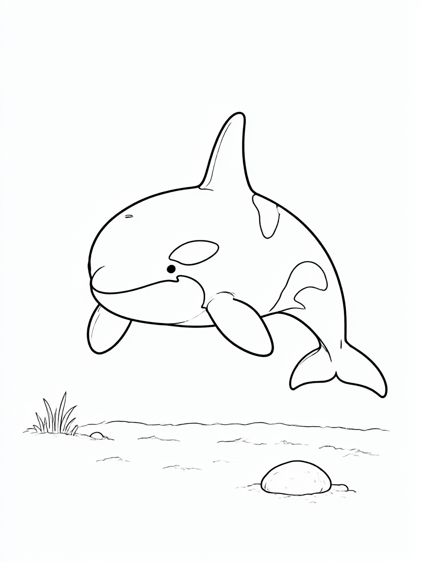 Orca: desenho para colorir