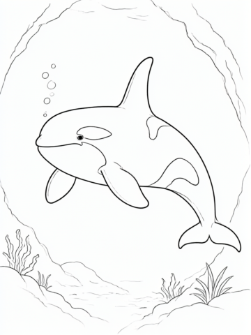 Orca: desenho para colorir