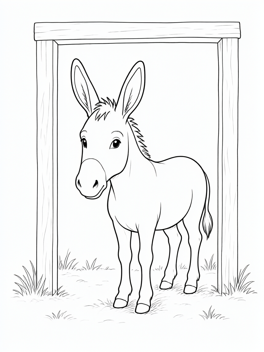 Burro abrigado desenho para colorir