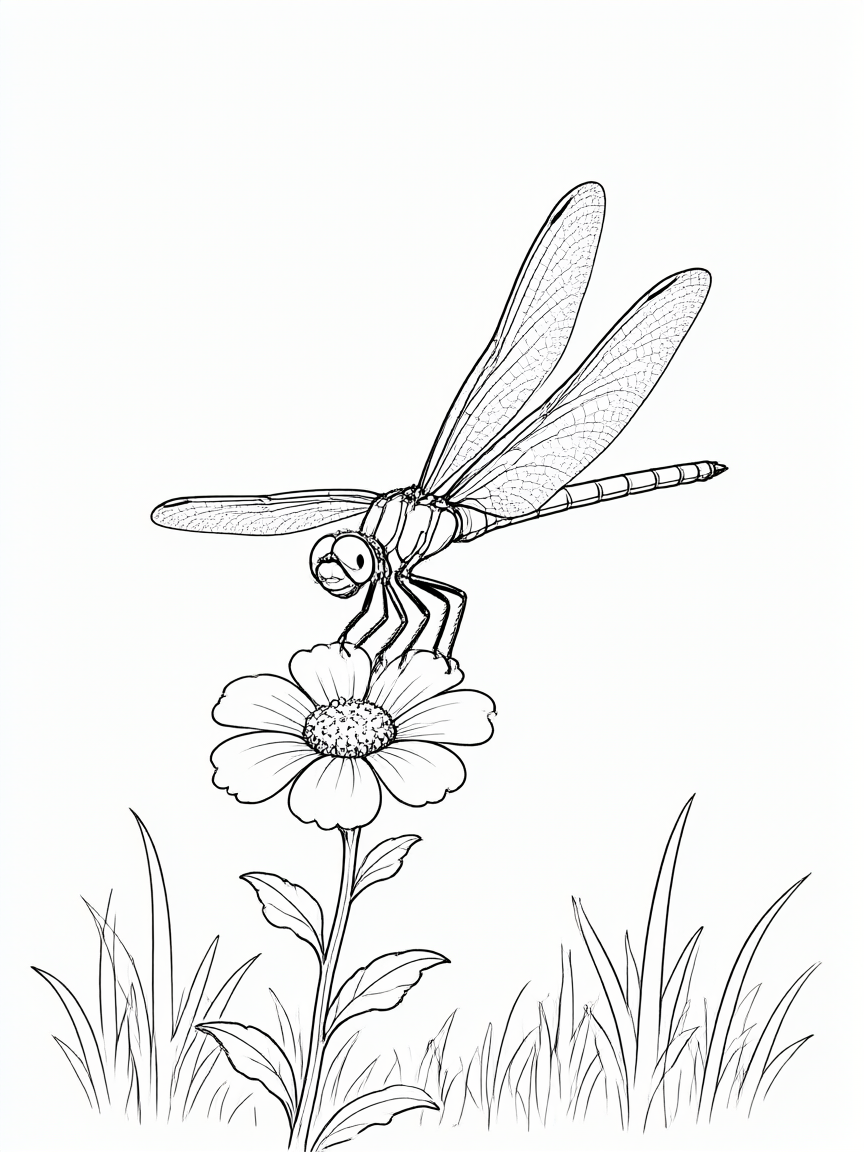 Libélula: desenho para colorir