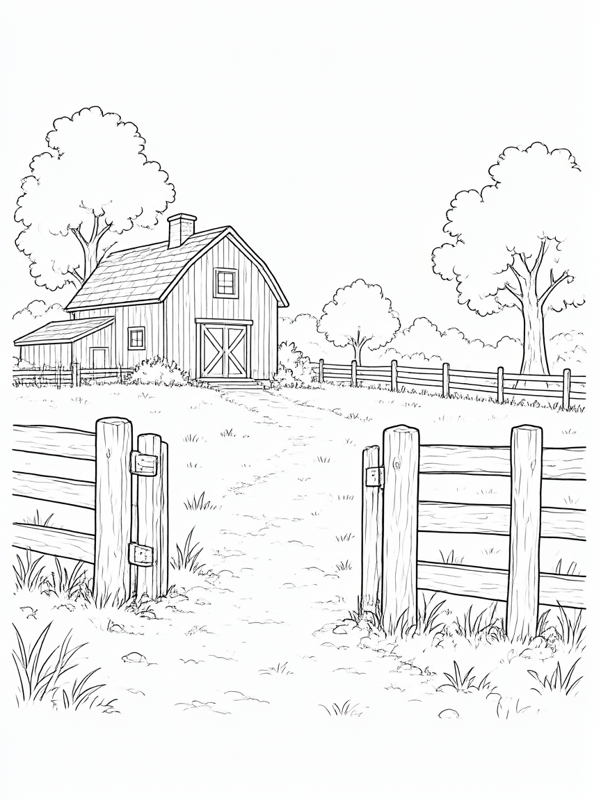 Fazenda: desenho para colorir