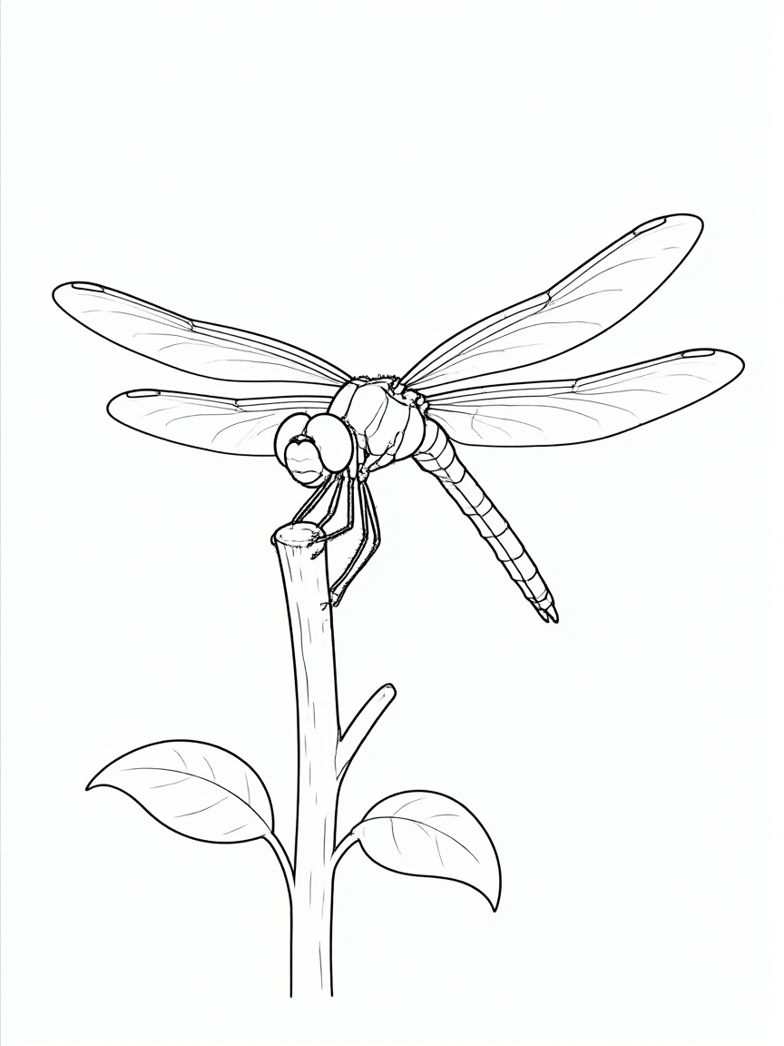Libélula: desenho para colorir