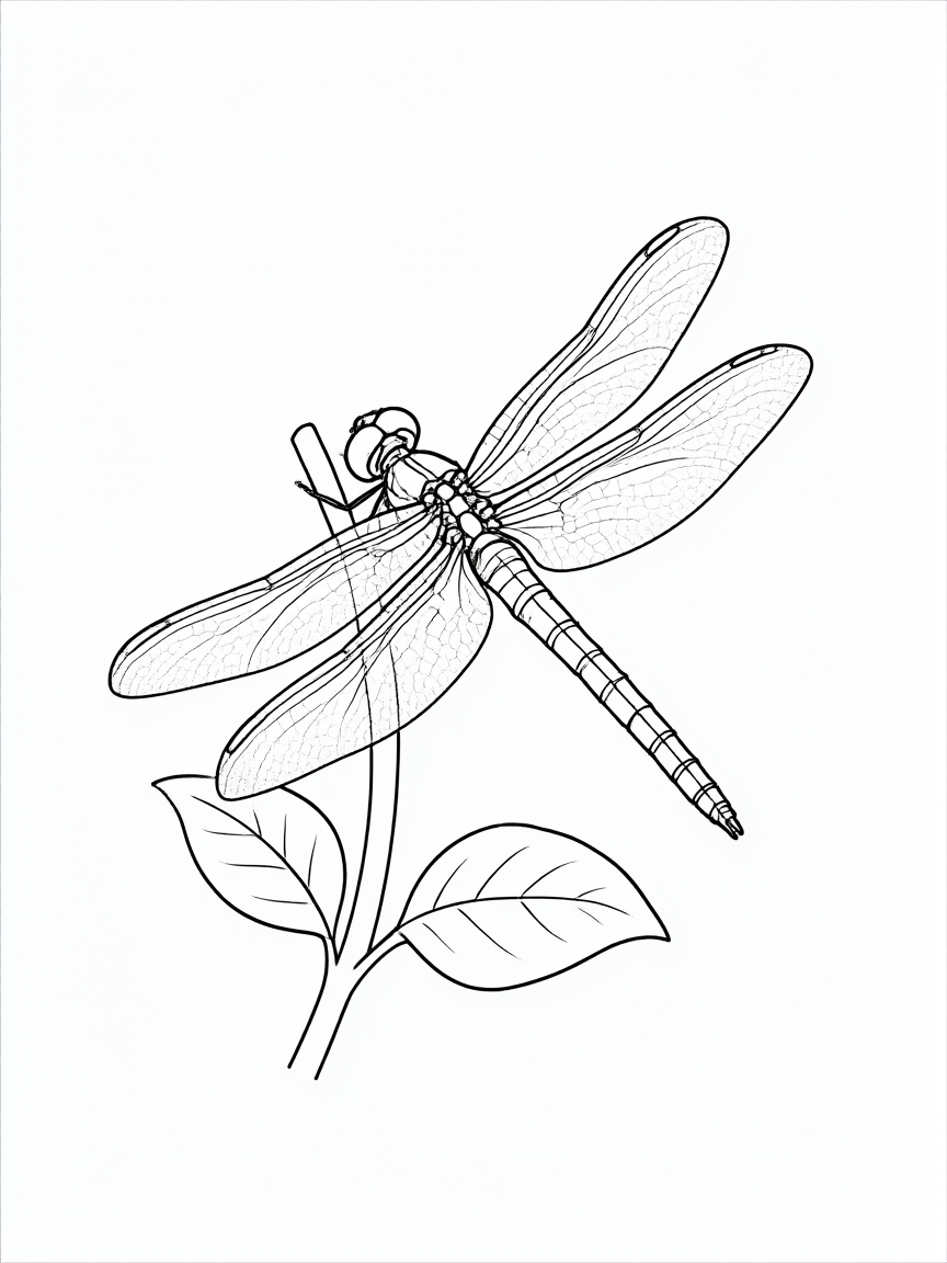 Libélula: desenho para colorir