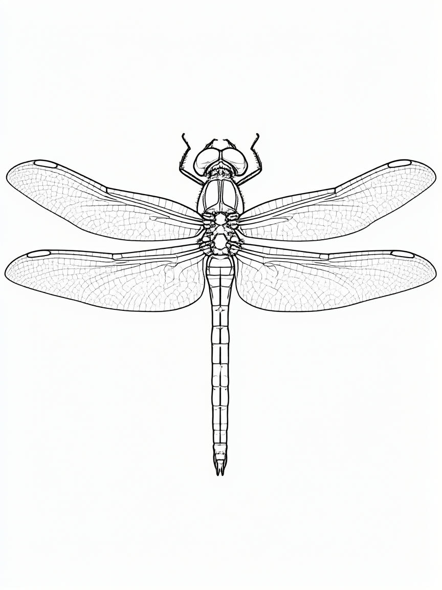 Libélula: desenho para colorir