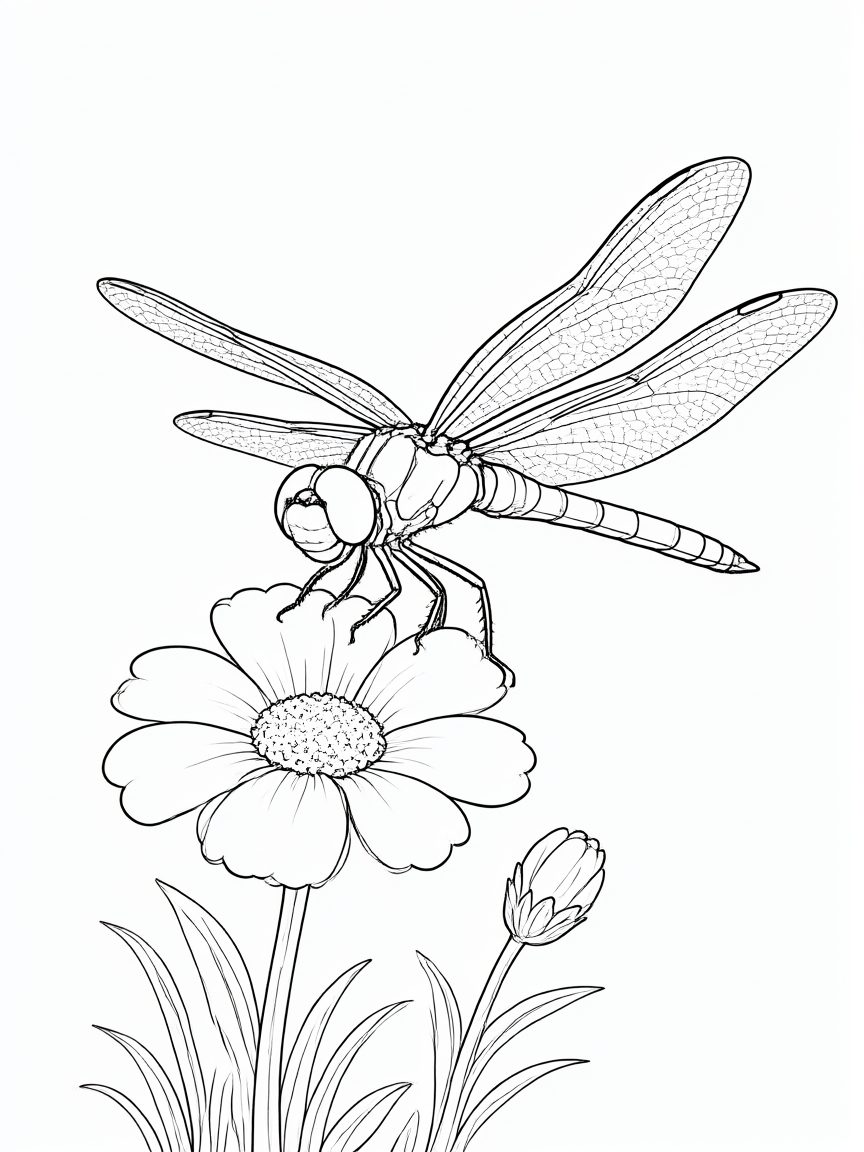 Libélula: desenho para colorir