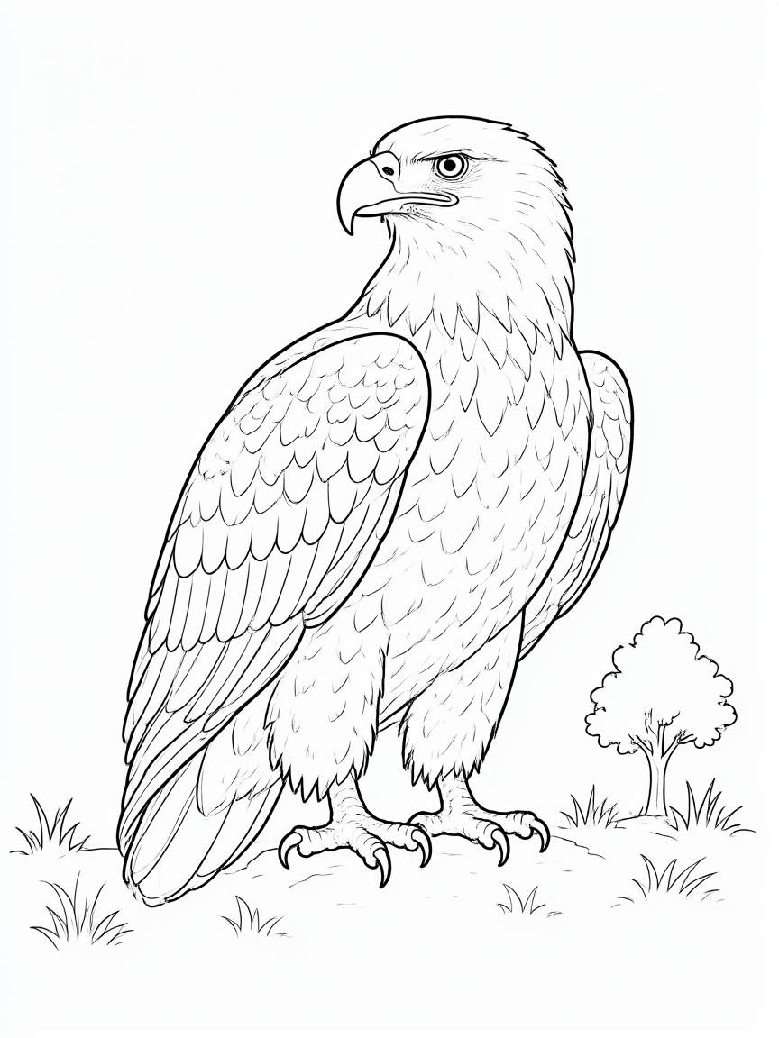 Águia: desenho para colorir