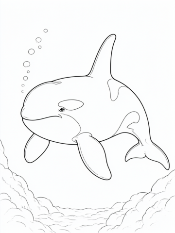 Orca: desenho para colorir