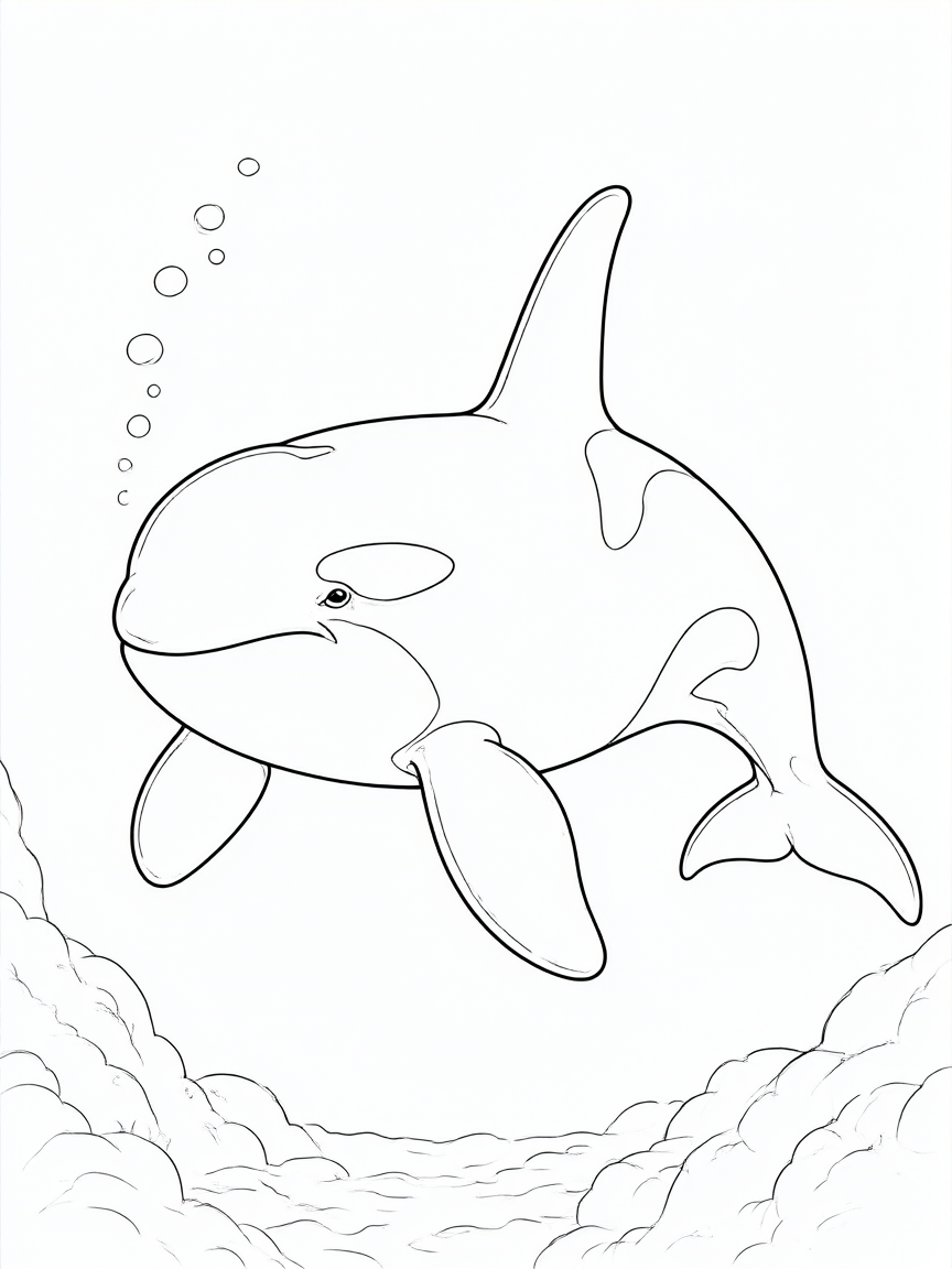 Orca: desenho para colorir