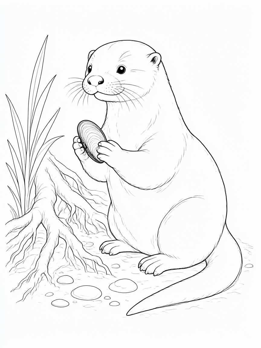 Lontra: desenho para colorir