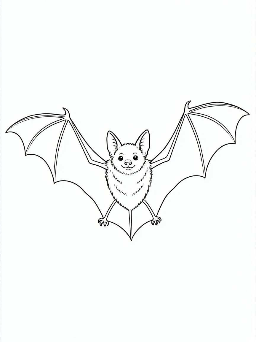 Morcego aberto: desenho para colorir