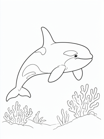 Orca: desenho para colorir