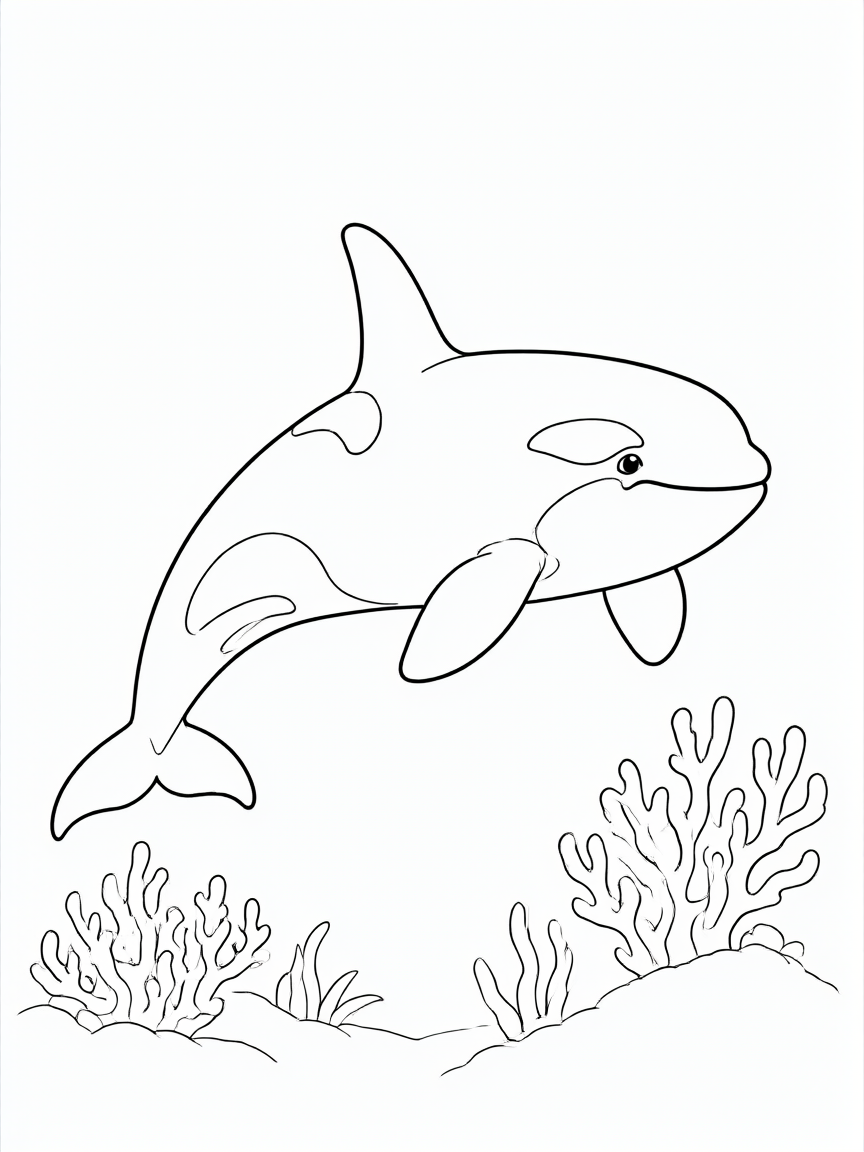 Orca: desenho para colorir