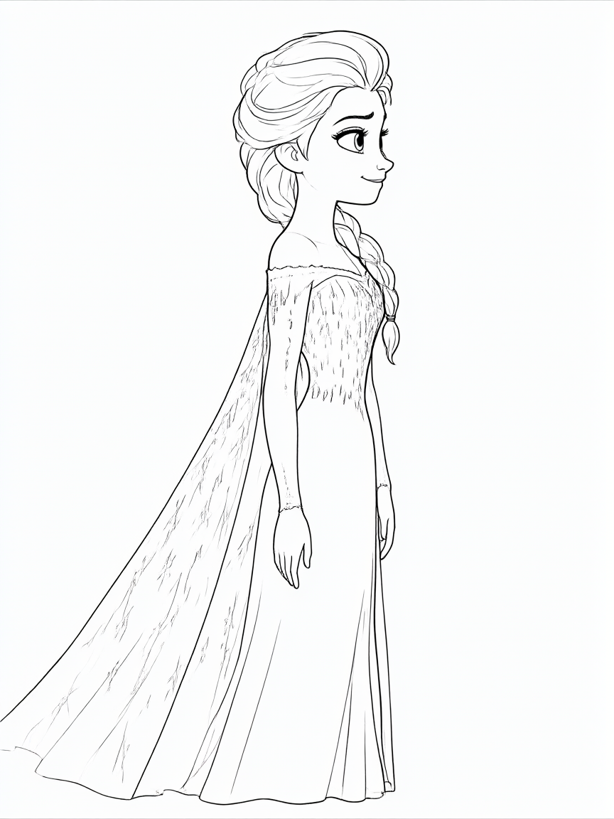 Elsa desenho para colorir
