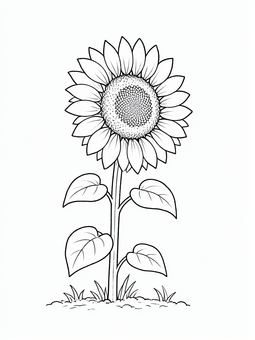 Girassol: desenho para colorir
