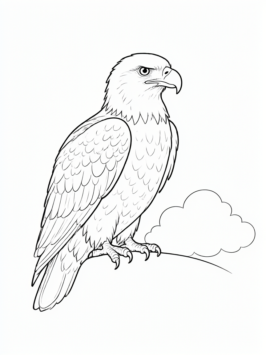 Águia: desenho para colorir
