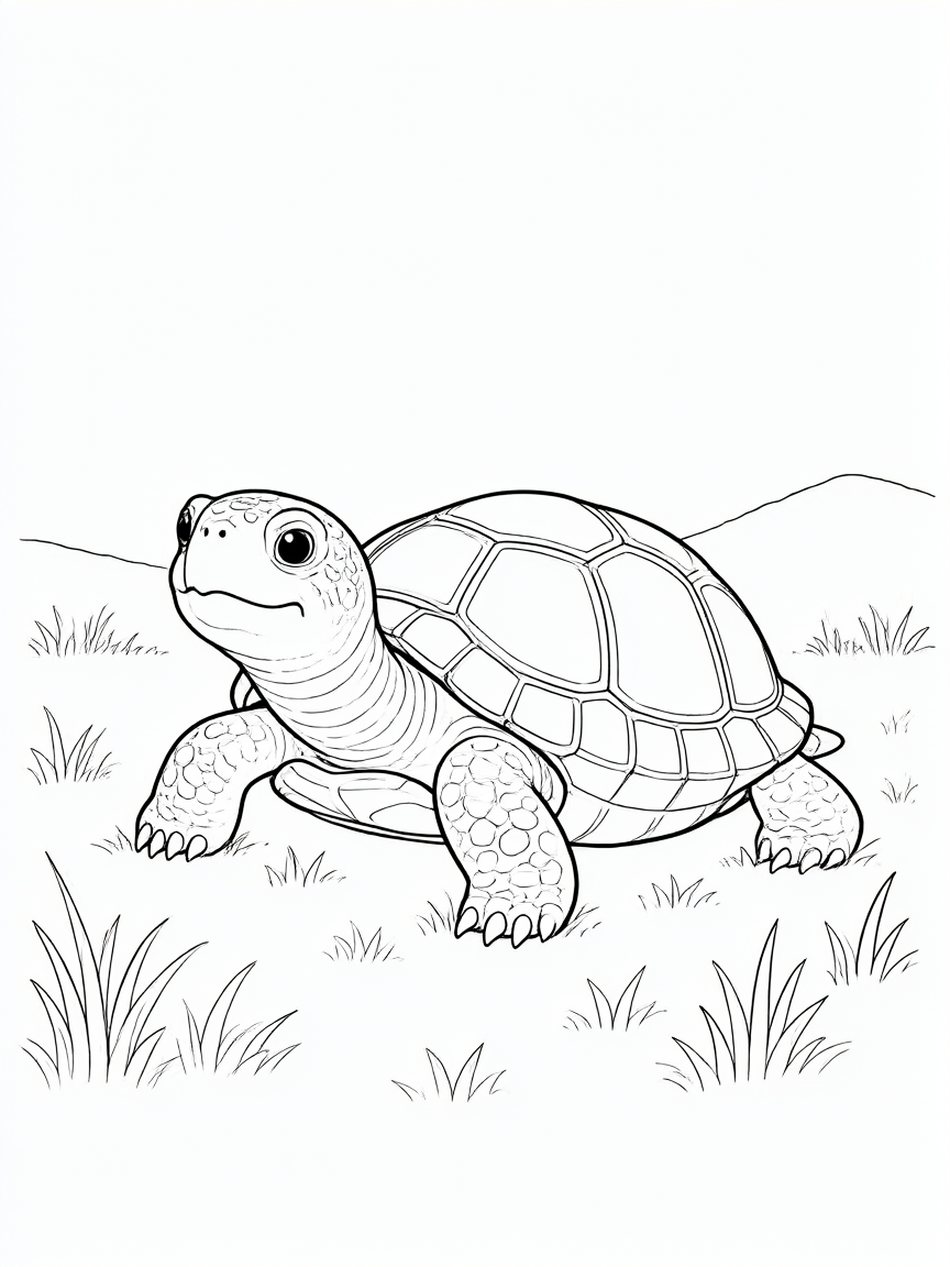Tartaruga campestre: desenho para colorir