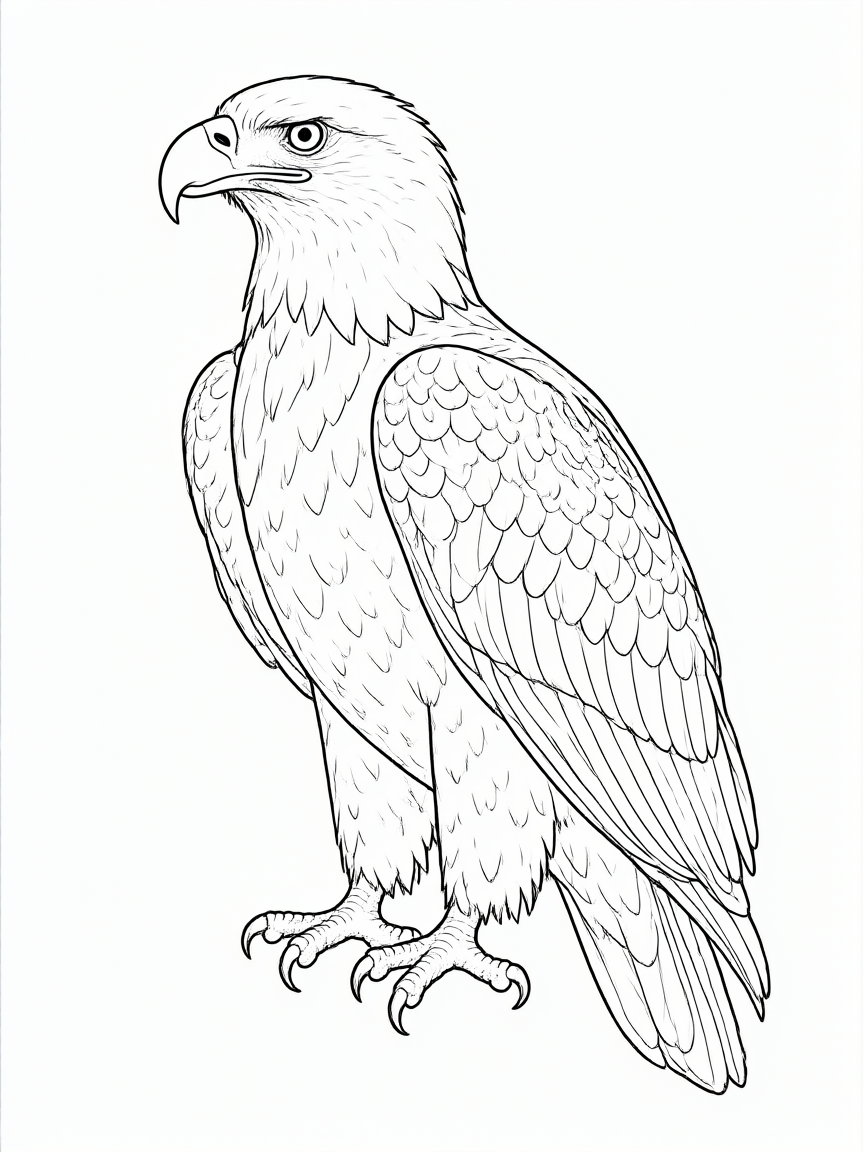 Águia: desenho para colorir