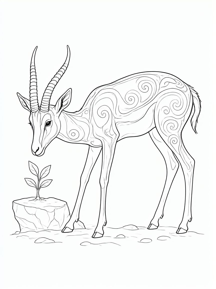 Gazela: desenho para colorir