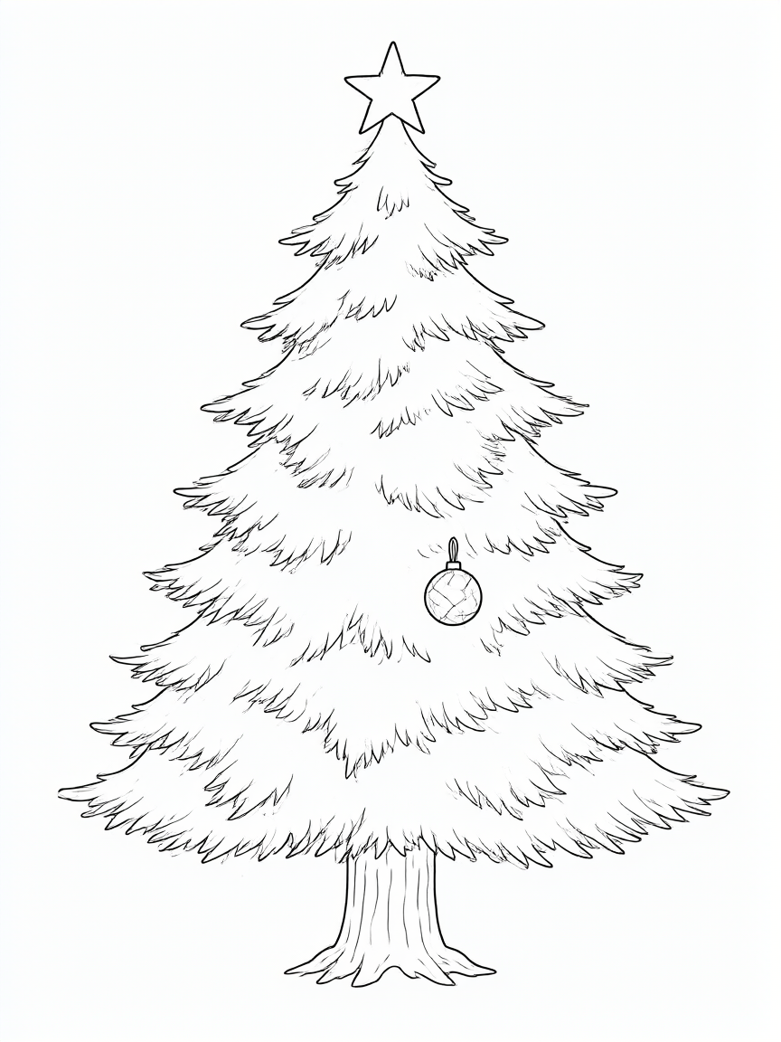 Pinheiro natalino desenho para colorir