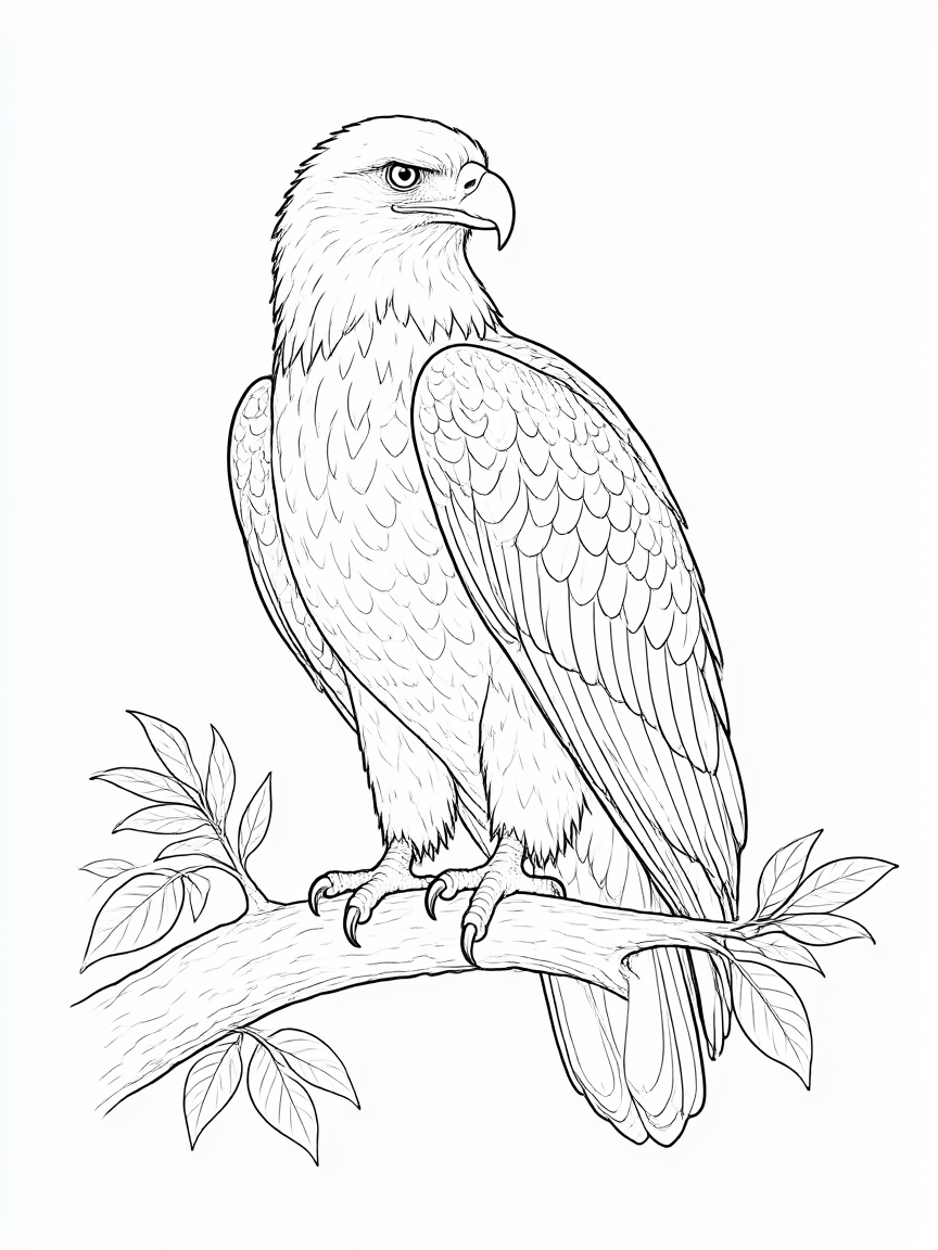 Águia: desenho para colorir