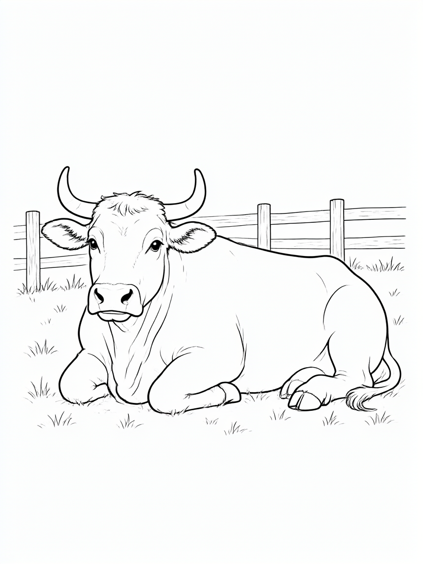 Touro: desenho para colorir