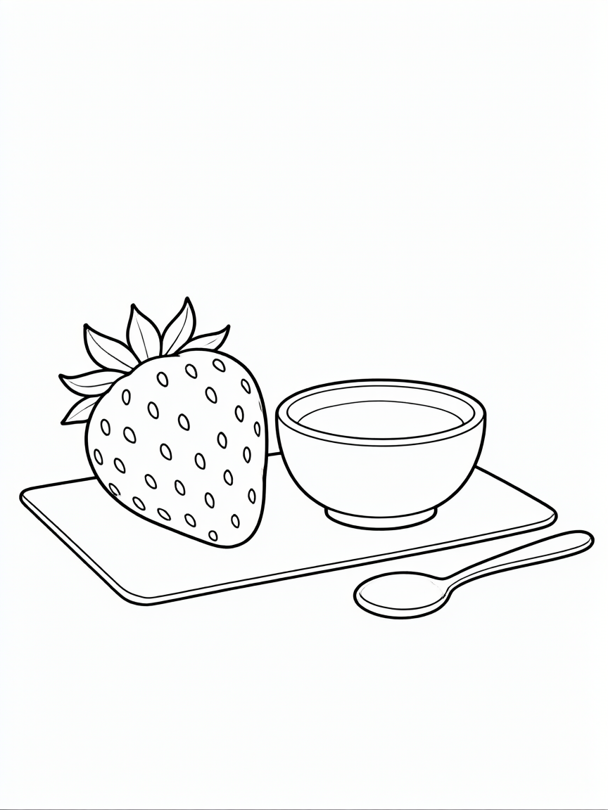Morango: desenho para colorir