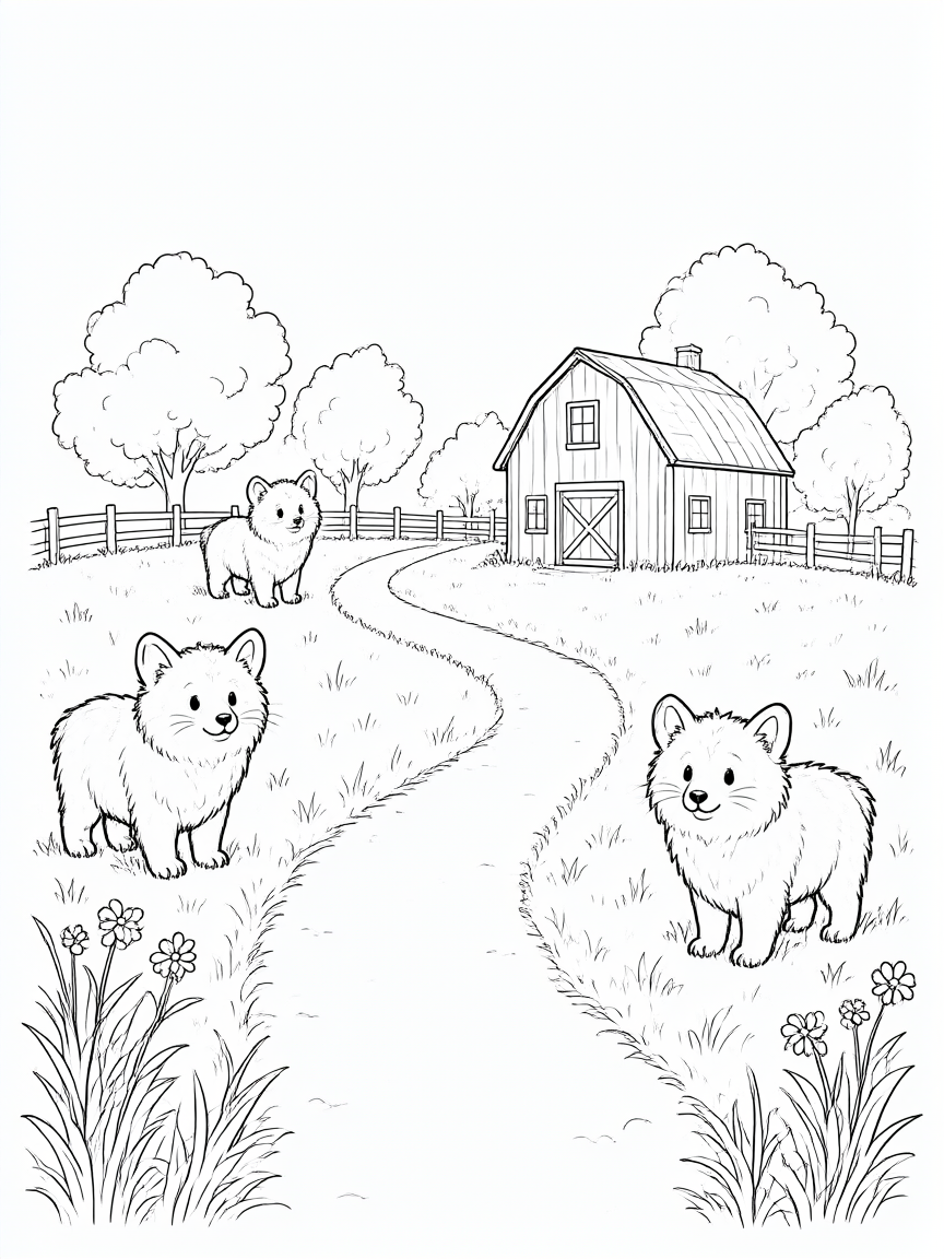 Fazenda: desenho para colorir