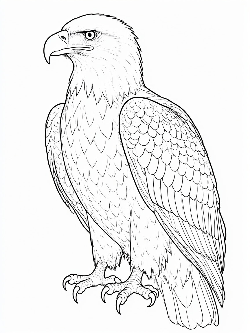 Águia: desenho para colorir