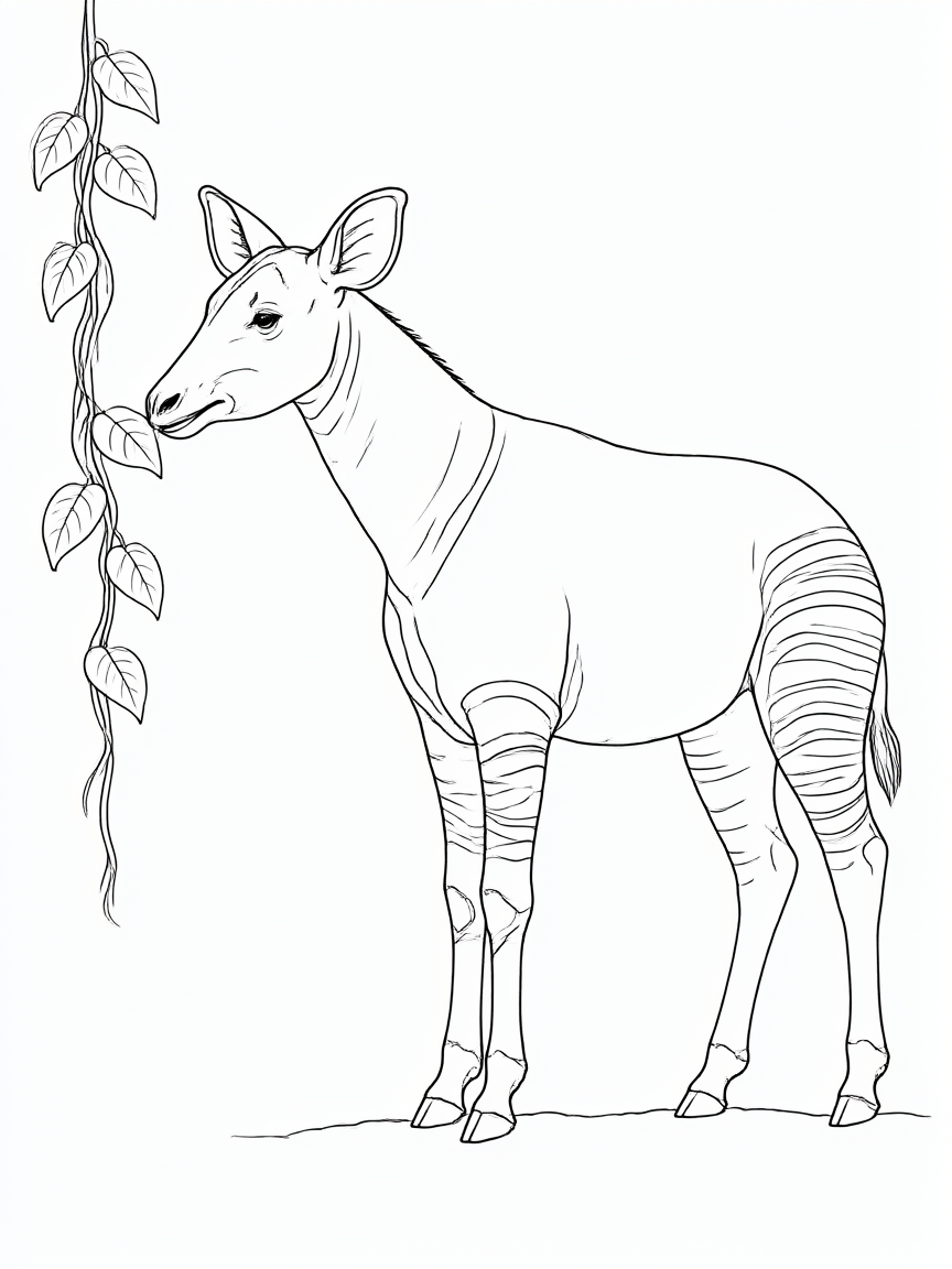 Ocapi: desenho para colorir