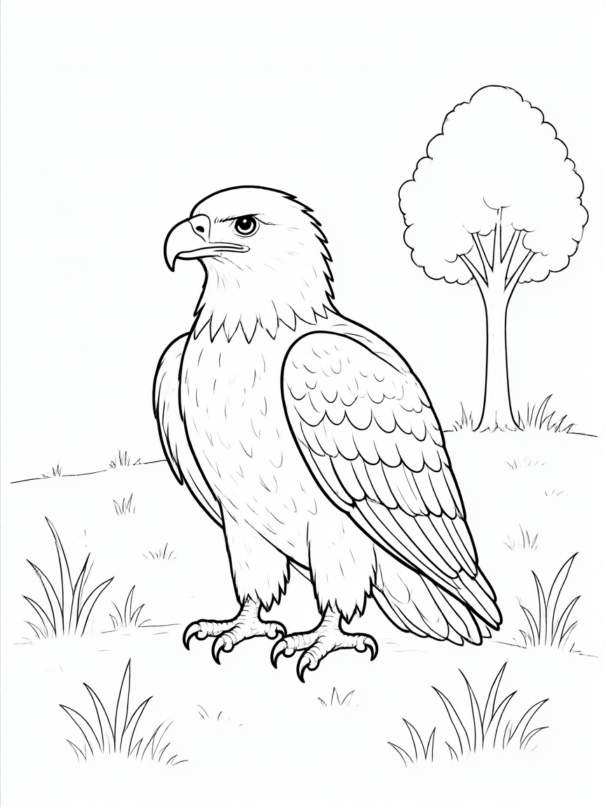 Águia: desenho para colorir