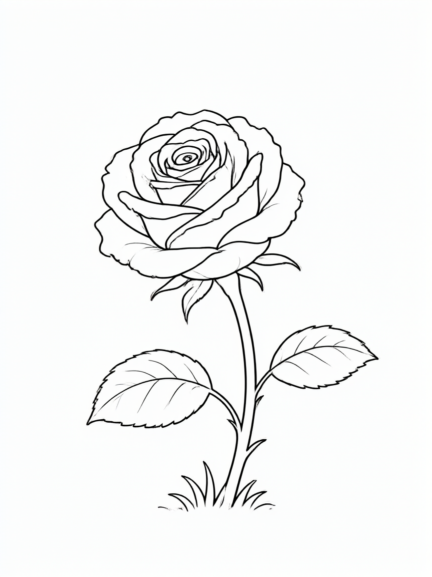 Rosa desenho para colorir