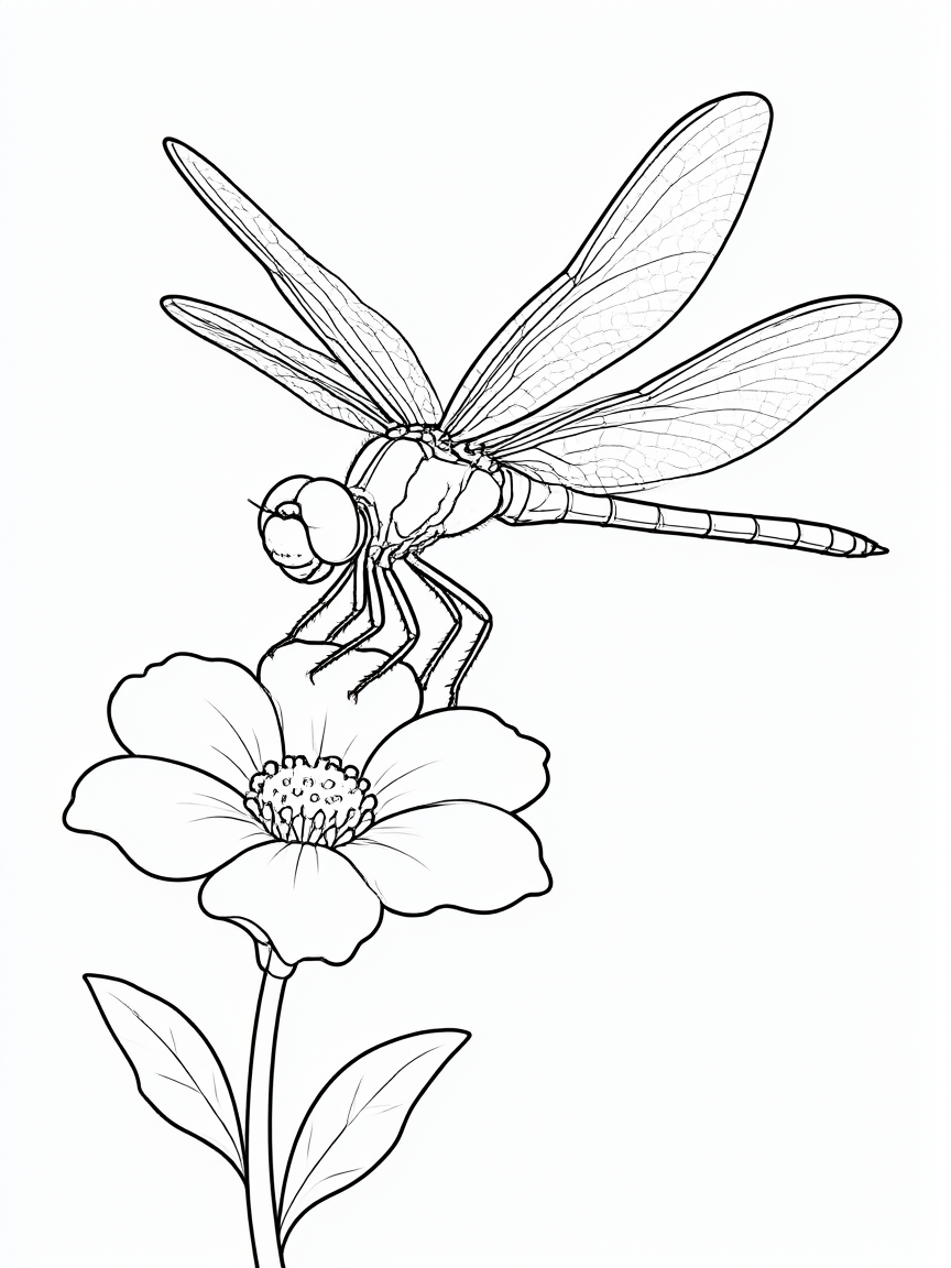 Libélula: desenho para colorir
