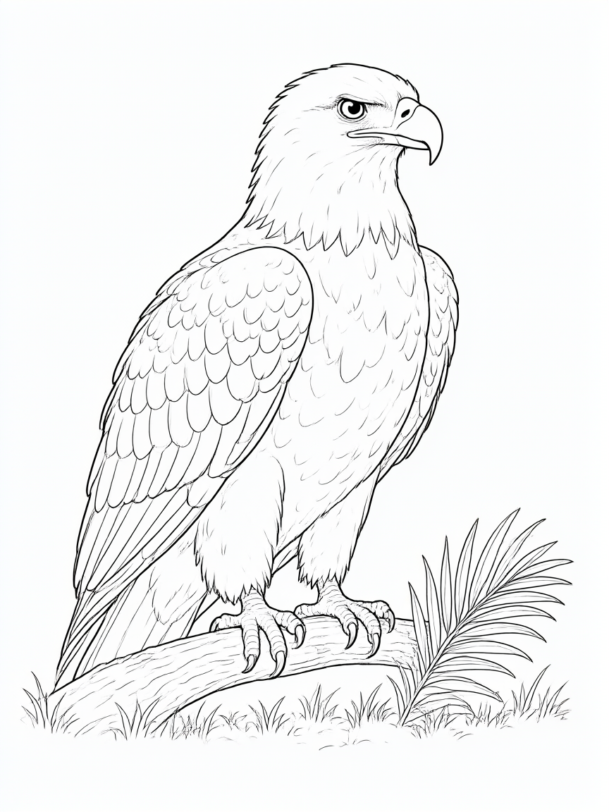 Águia: desenho para colorir