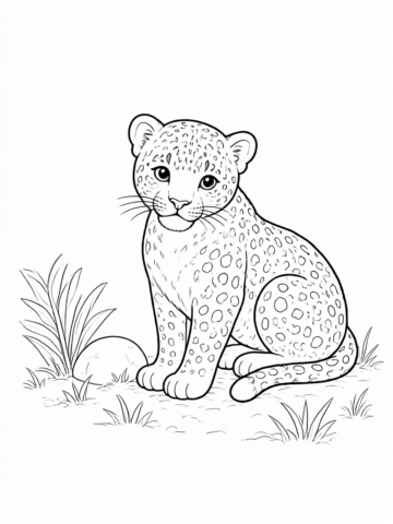 Leopardo fofo desenho para colorir